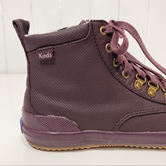 Keds Scout Burgundy Matte Twill Water Resistant Lace Up Boots Size 7.5 - Picture 10 of 16